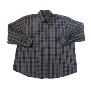 Arrow Dark Gray Check Button-Down Mens Size XXL